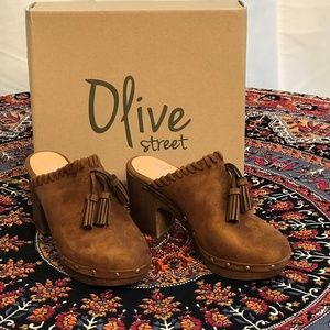Olive Street Suede with leather Clogs